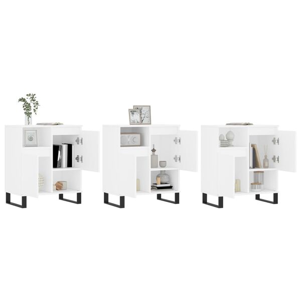 vidaXL Senkit 3 kpl valkoinen tekninen puu