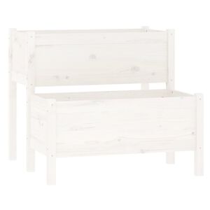 vidaXL Kukkalaatikko valkoinen 84,5x84x75 cm t&auml;ysi m&auml;nty
