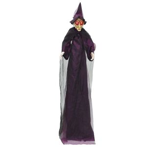 vidaXL Roikkuva Halloween puhuva noita Violetti 216 x 125 cm