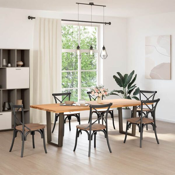 vidaXL Ruokapöydän jalat V-muotoiset 2 kpl Luonnonvärinen teräs 60x(72-73,3) cm Teräs