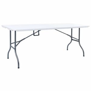 vidaXL Kokoontaittuva puutarhap&ouml;yt&auml; valkoinen 180x72x72 cm HDPE