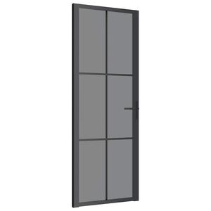vidaXL Sis&auml;ovi 76x201,5 cm musta ESG-lasi ja alumiini