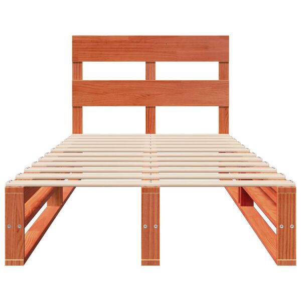 vidaXL Sänky ilman patjaa vahanruskea 100x200 cm täysi mänty