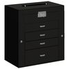 vidaXL Jewellery Box 5-kerroksinen peililukittavalla mustalla