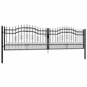 vidaXL Aitaportti KAMPEN keih&auml;sk&auml;rkinen musta 394,5x100 cm ter&auml;s