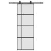vidaXL Liukuovi asennustarvikkeilla musta 76x205 cm ESG lasi