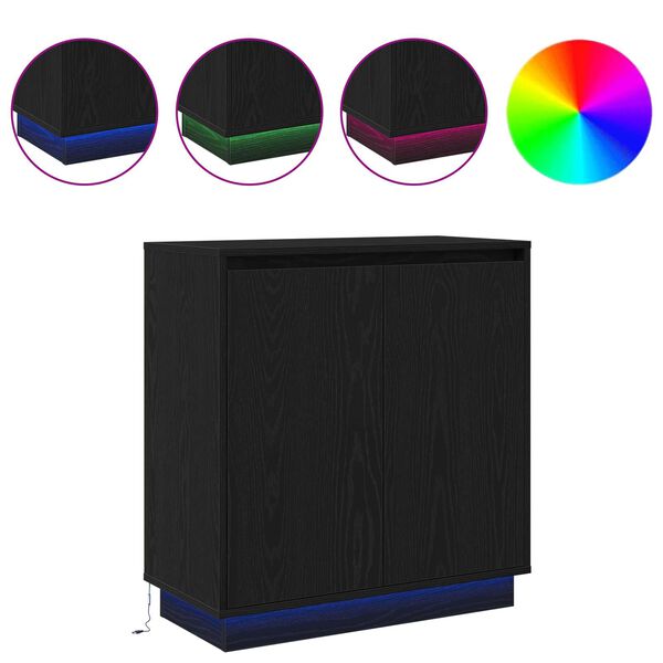 vidaXL Sivup&ouml;yt&auml; hyllyll&auml; Musta tammi. 71 x 34.5 x 75 cm Tekninen puu