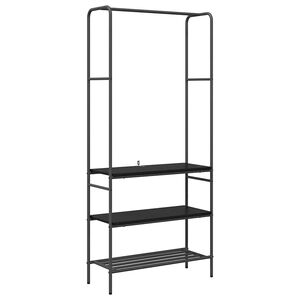 vidaXL Vaatev&auml;line Musta tammi 77 x 30 x 171 cm Tekninen puu