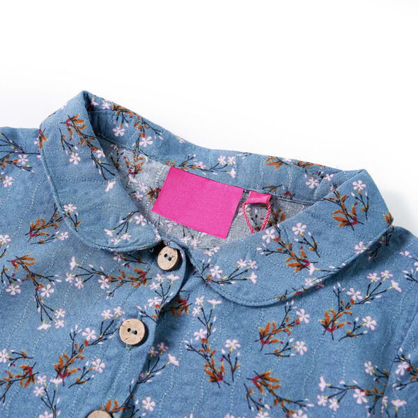 Lasten pitkähihainen mekko petroli 128