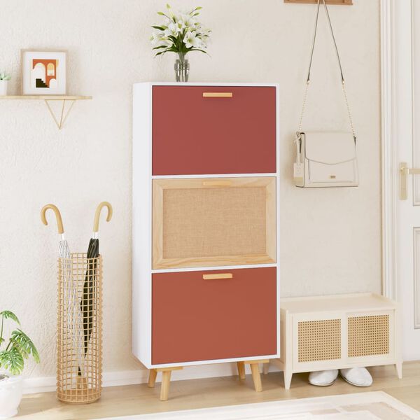 vidaXL Kenk&auml;kaappi valkoinen 52x25x120 cm tekninen puu