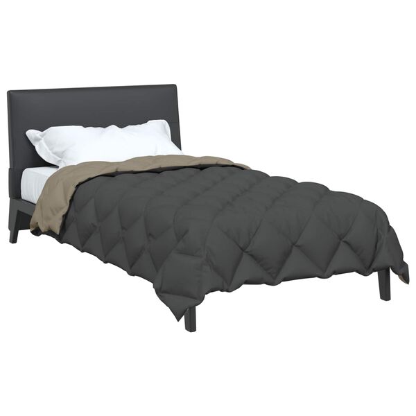 vidaXL Talvityyny Vaaleanharmaa ja antrasiitti 200 x 135 cm Mikrokuitu