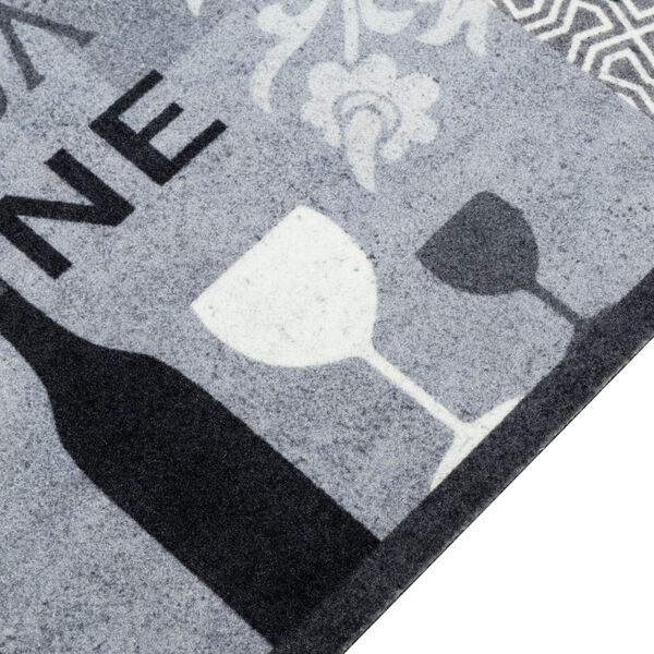 vidaXL Keitti&ouml;n pest&auml;v&auml; matto Wine harmaa 60x300 cm sametti