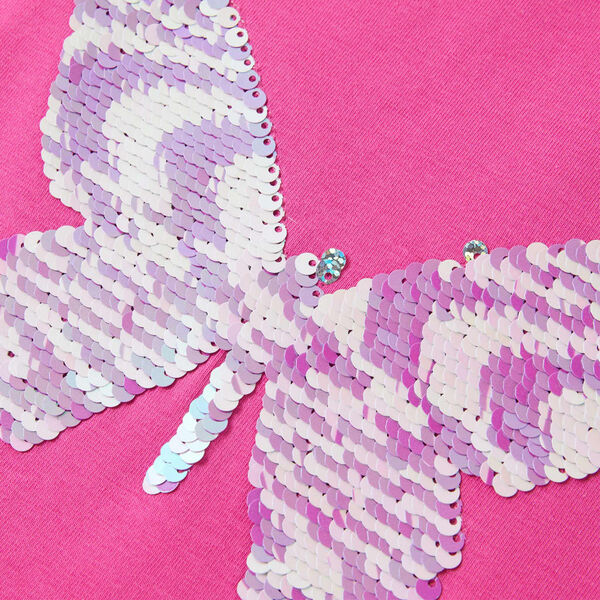 Lasten holkkihihainen T-paita tumma pinkki 140