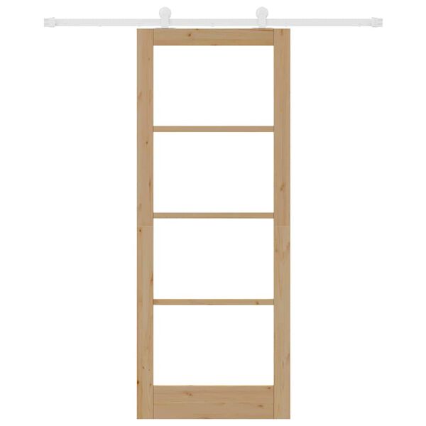 vidaXL Liukuovi ORKDAL Luonnollinen 83 x 211 cm Täysi mänty ja lasi