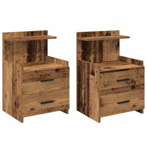 vidaXL Y&ouml;p&ouml;yd&auml;t 2 kpl 2 laatikolla vanha puu 40x36,5x62 cm