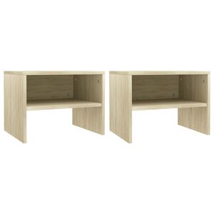 vidaXL Y&ouml;p&ouml;yd&auml;t 2kpl sonoma tammi 40x30x30 cm tekninen puu