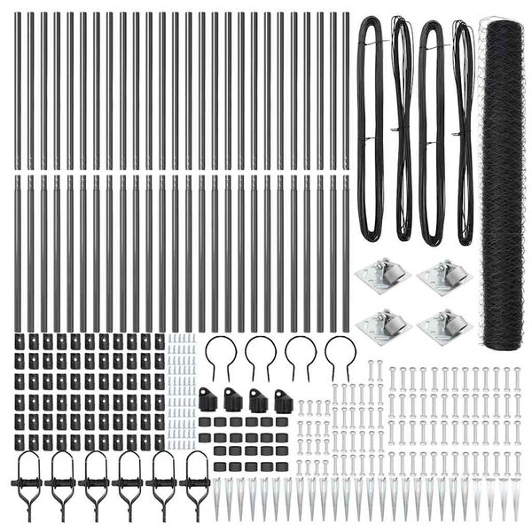 vidaXL Aitalatu Harmaa 50 x 1,4 m (50 mm verkko) Ter&auml;st&auml; ja PVC:t&auml;