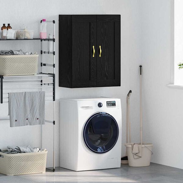 vidaXL Sein&auml;kaappi Musta tammi. 69,5 x 34 x 90 cm Tekninen puu