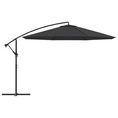 vidaXL Riippuva aurinkovarjo alumiinipylväällä 350 cm musta