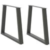 vidaXL Ruokap&ouml;yd&auml;n jalat V-muotoiset 2 kpl antrasiitti 80x(72-73,3) cm ter&auml;s