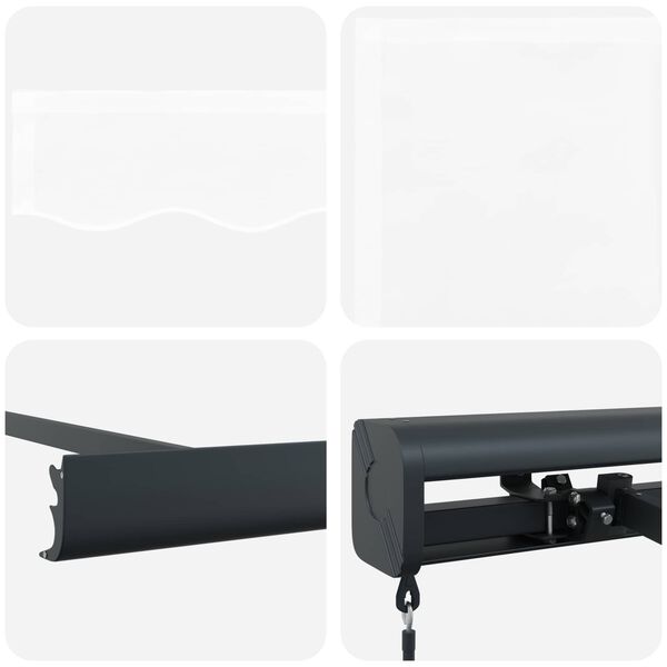vidaXL Vetoutuva markiisi Valkoinen 350 x 250 cm Kangas ja Metalli