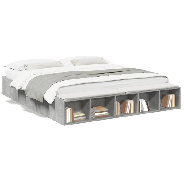 vidaXL S&auml;ngynrunko betoninharmaa 180x200 cm tekninen puu