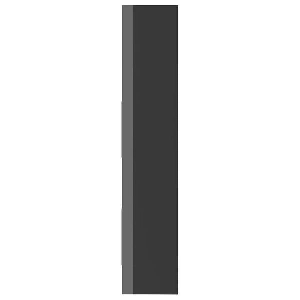 vidaXL Kirjahylly korkeakiilto harmaa 40x35x180 cm lastulevy