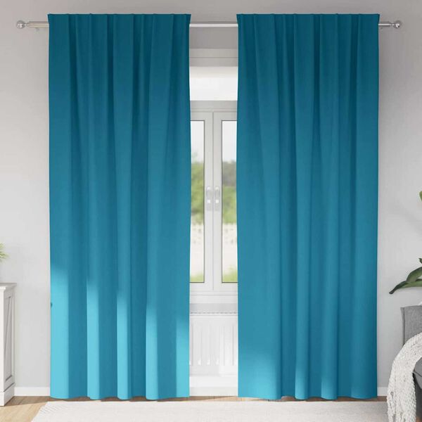 vidaXL Pimentävä verho renkailla 2 pcs Turkoosi 260 x 140 cm