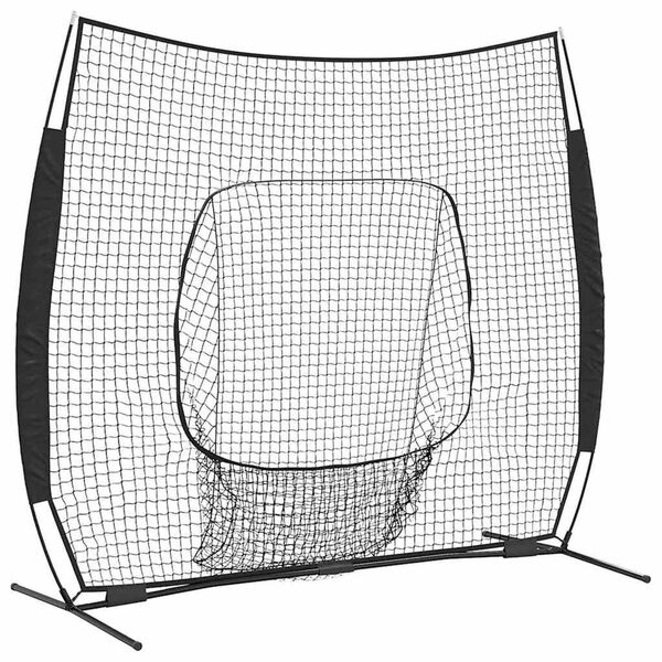 vidaXL Baseballin harjoitusverkko Musta 250 x 106 x 209 cm Polyesteri