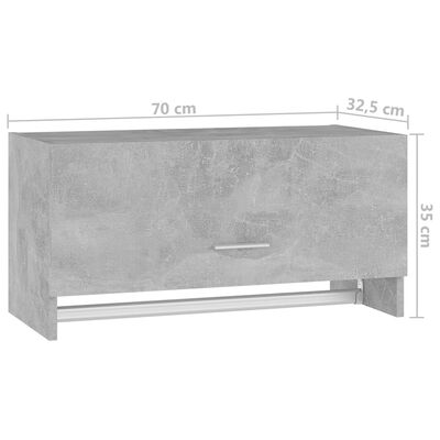 vidaXL Vaatekaappi betoninharmaa 70x32,5x35 cm lastulevy