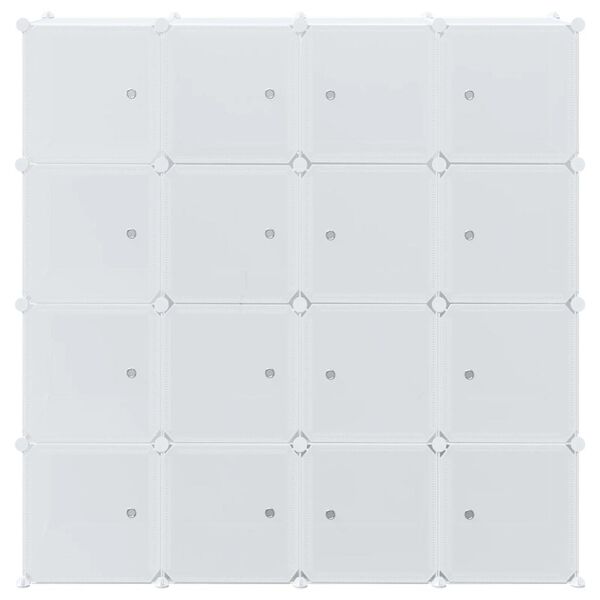 vidaXL Tallennuskuution järjestäjä 16kuutiolla ja ripustustangoilla PP