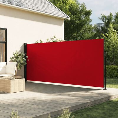 vidaXL Sisäänvedettävä sivumarkiisi 160x600 cm punainen