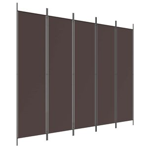 vidaXL 5-paneelinen Tilanjakaja ruskea 250x200 cm kangas