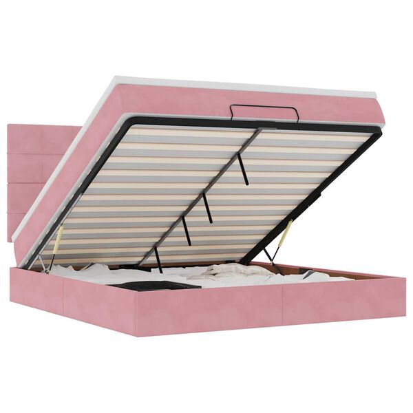 vidaXL Ottomaanis&auml;nky patjoineen pinkki 160x200cm sametti