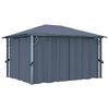 vidaXL Huvimaja verhoilla 400 x 300 cm antrasiitti alumiini