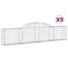 vidaXL Kaarevat kivikorit 9 kpl 300x30x60/80 cm galvanoitu rauta