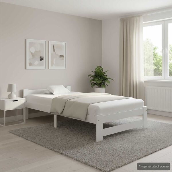 vidaXL S&auml;ngynrunko valkoinen t&auml;ysi m&auml;nty 100x200 cm