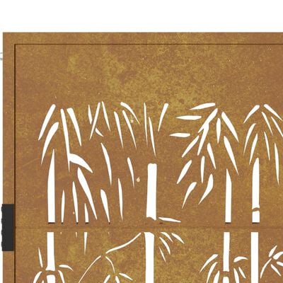 vidaXL Puutarhaportti 105x155 cm corten teräs bambukuvio