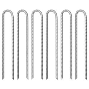 vidaXL Telttatapit 6 kpl U-muotoiset 41,5 cm &Oslash;12 mm galvanoitu ter&auml;s