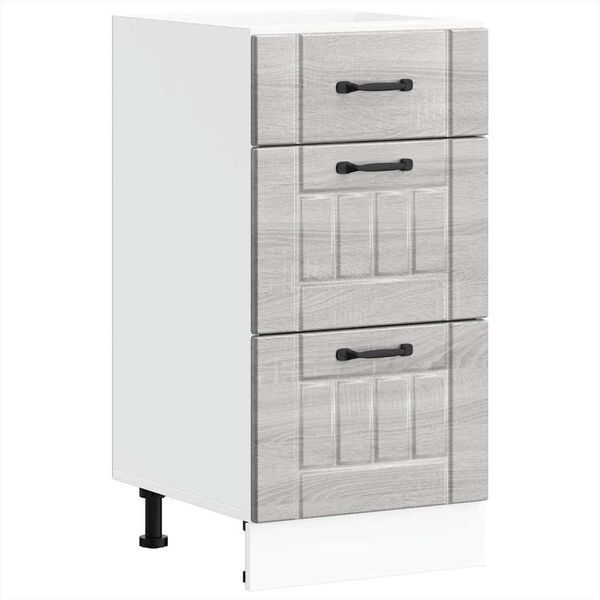 vidaXL Keitti&ouml;n pohjakaappi Lucca harmaa sonoma suunniteltu puu