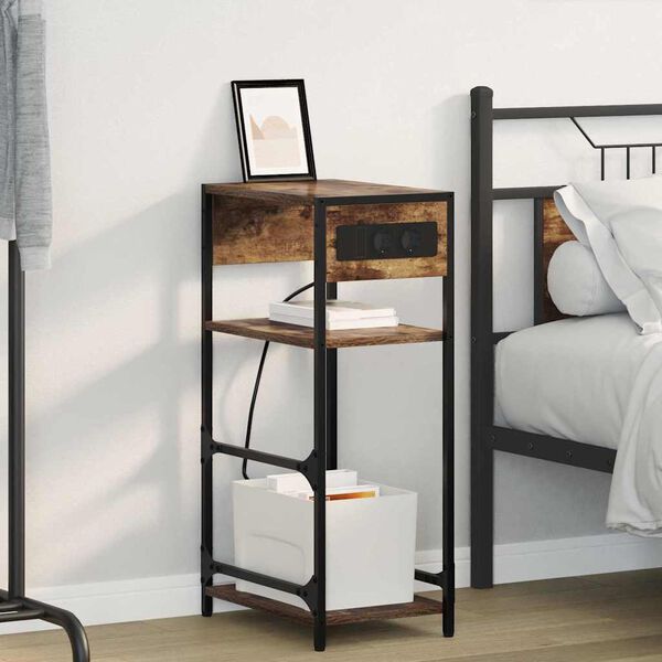 vidaXL Y&ouml;p&ouml;yt&auml;kaappi Savup&auml;hkin&auml; 40 x 27 x 76 cm Tekninen puu