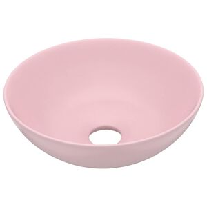 vidaXL Kylpyhuoneen pesuallas keraaminen pinkki py&ouml;re&auml;