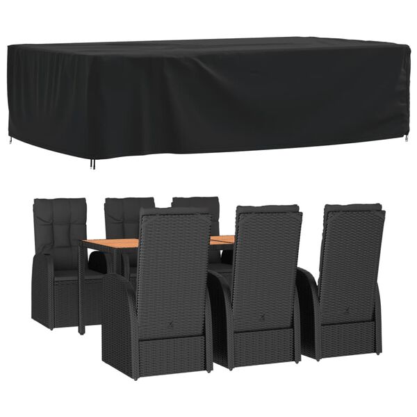 vidaXL Puutarhakalusteiden suoja musta 315x180x74 cm 420D Oxford