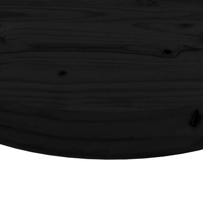 vidaXL Pöytälevy pyöreä musta Ø50x3 cm täysi mänty