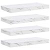 vidaXL Sein&auml;hylly 4 kpl Valkoinen marmori 50 x 23,5 x 3,8 cm