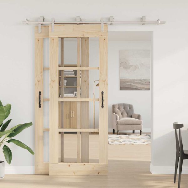 vidaXL Liukuoven asennustarvikkeet 200 cm ruostumaton teräs hopea