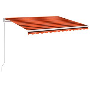 vidaXL Sis&auml;&auml;nkelattava markiisi LED 350x250cm oranssiruskea