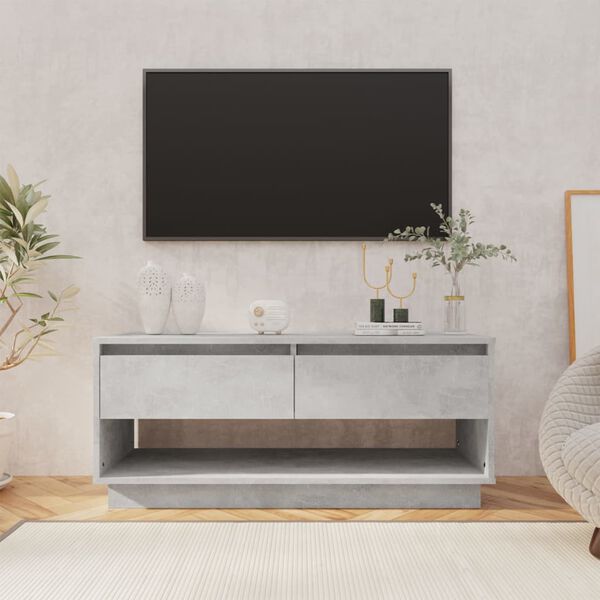 vidaXL TV-taso betoninharmaa 102x41x44 cm tekninen puu