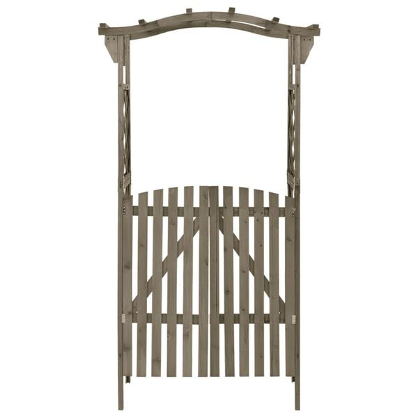 vidaXL Pergola portilla 116x40x204 cm harmaa t&auml;ysi kuusi