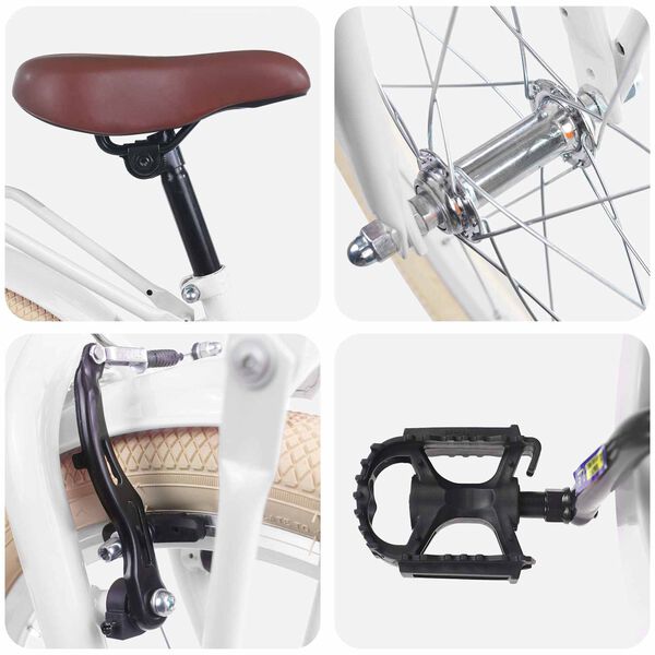 vidaXL Lastenpy&ouml;r&auml; 20 Tuumaa 6-11-vuotiaille Valkoinen